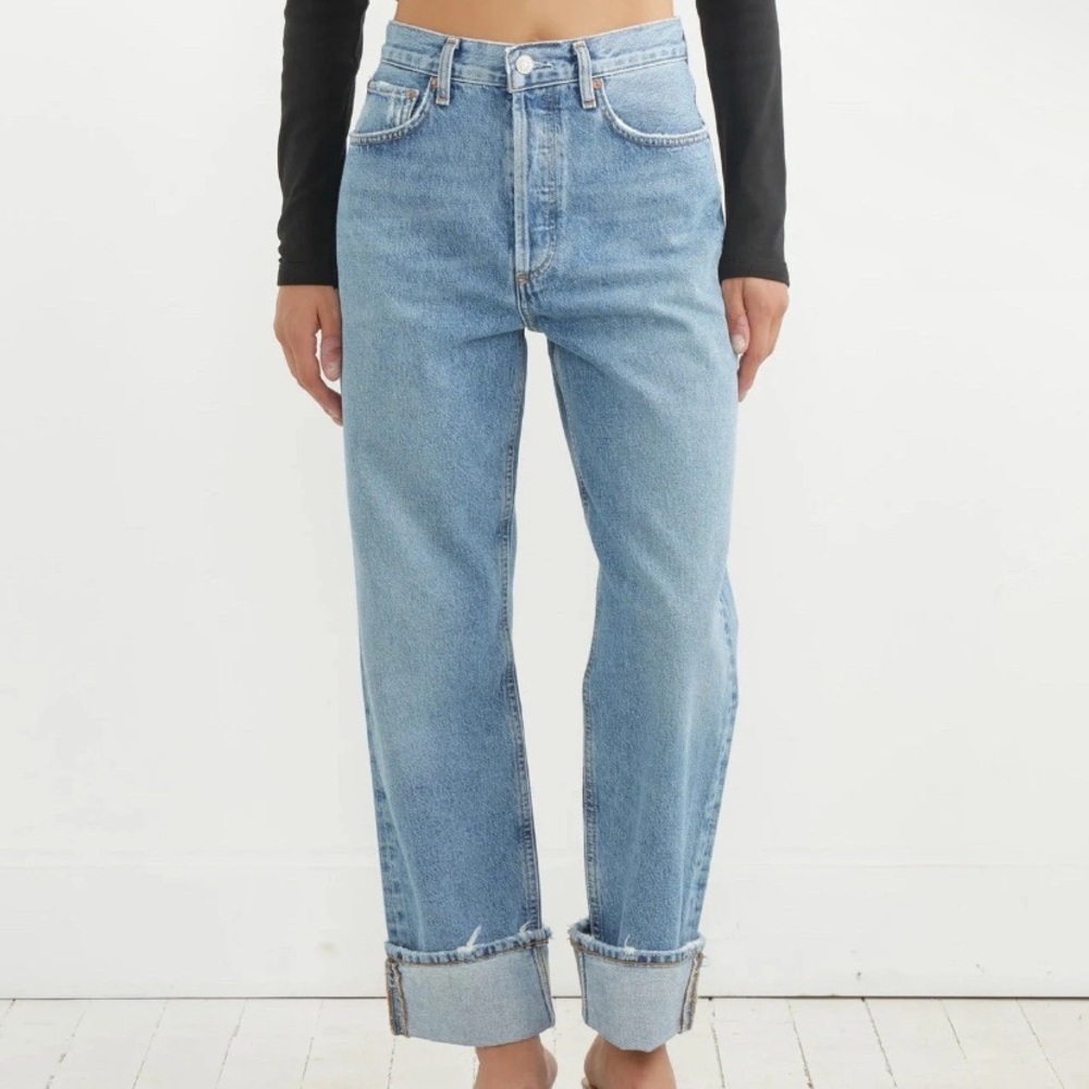 Agolde Fran Low Slung Straight Jeans Women’s 28 Intervention Button Fly Relaxed